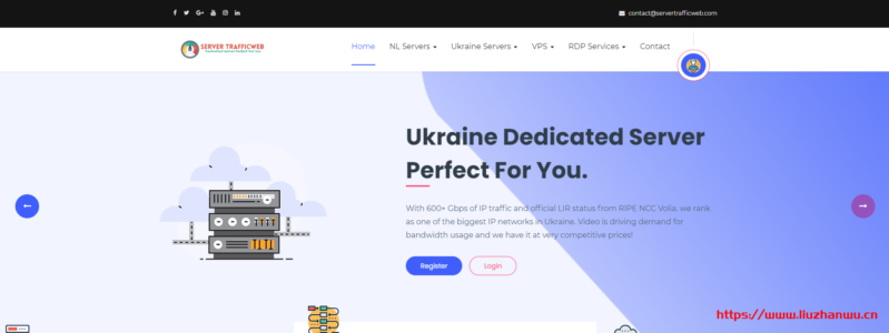 Servertrafficweb：€12/月/1GB内存/20GB SSD空间/不限流量/100Mbps端口/不限版权/DDOS/KVM/乌克兰-博悦天下
