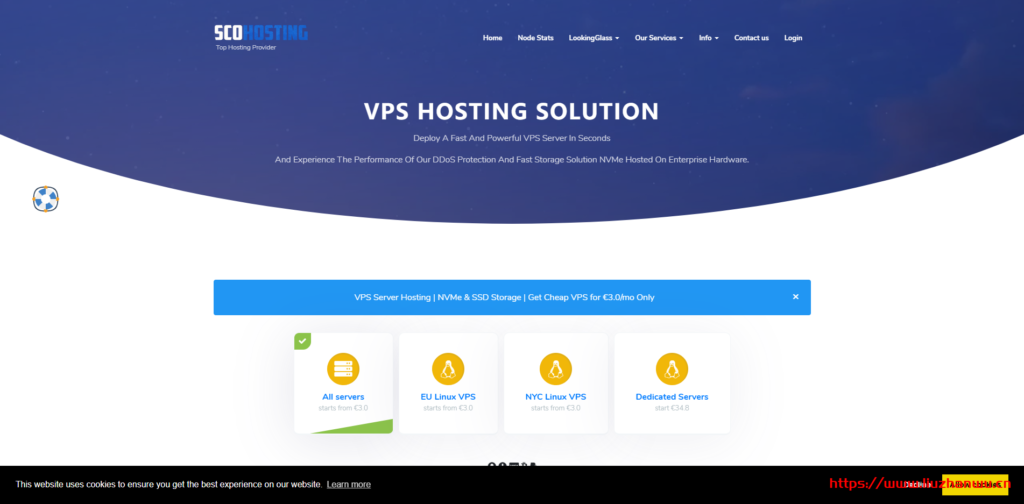 【黑五】Scohostings：€2/月/512MB内存/7GB SSD空间/500GB流量/1Gbps端口/DDOS/KVM/纽约/法国-博悦天下