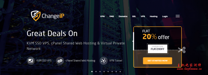 ChangeIP：洛杉矶鲨鱼KVM VPS，SSD硬盘，100Mbps带宽、不限流量，192MB内存，年付14美金-博悦天下