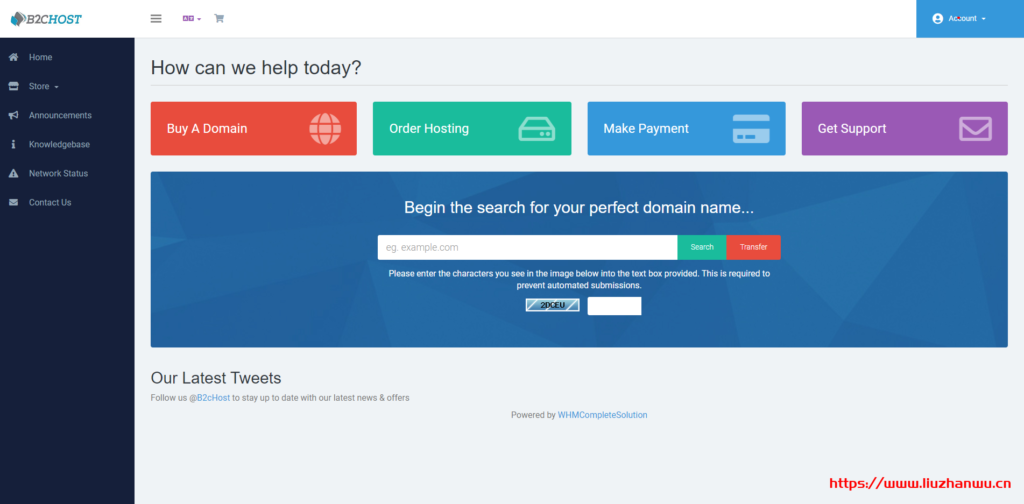 B2CHOST:$3.98/月/4核/4GB内存/250GB空间/2TB流量/1Gbps端口/DDOS/KVM/法国