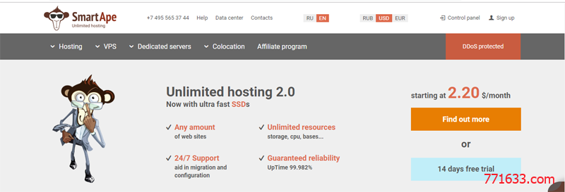 #便宜VPS#$6/月 512M内存 15G硬盘 200Mbps不限量 KVM 莫斯科 Smartape-博悦天下
