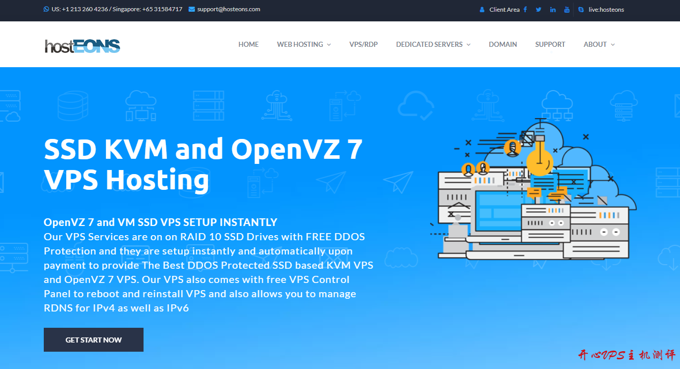 Hosteons：洛杉矶KVM VPS，100Mbps不限流量；免费送BLESTA、Direct Admin；免费更换IP；最低月付2.4美金-博悦天下