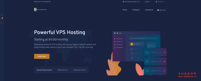 Hositng Bot:$5/月/3核/1GB内存/40GB SSD空间/1TB流量/10Gbps端口/KVM/洛杉矶/达拉斯-博悦天下