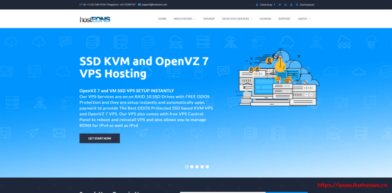 hostEONS：洛杉矶达拉斯KVM VPS补货$21/年起(100G防御,免费BLESTA及Windows)-博悦天下