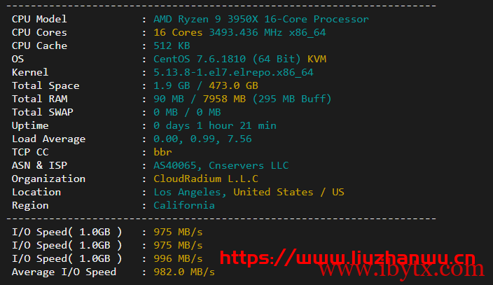 Ceraus：AMD+NVMe高性能大硬盘VPS，200Mbps不限流量，附测评数据