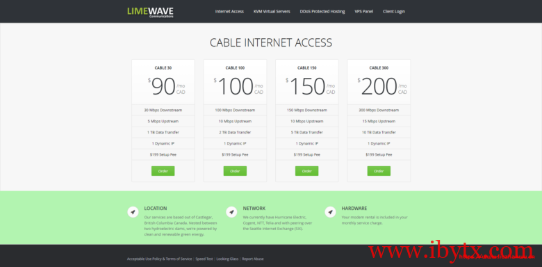 Limewave：$3.5/月/2核/4GB内存/15GB SSD空间/1TB流量/1Gbps端口/2 IP/KVM/加拿大-博悦天下