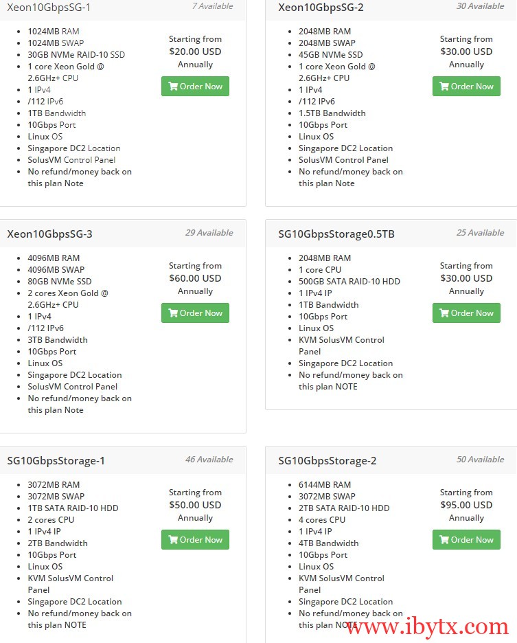 GreenCloudVPS：$20/年/1GB内存/30GB NVMe空间/1TB流量/10Gbps端口/KVM/新加坡vps