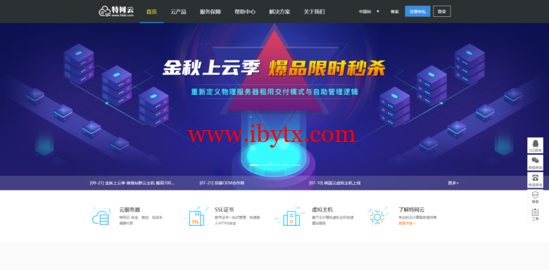 特网云：香港多IP云主机 高配置 多IP最高赠送100个独立IP地址-博悦天下