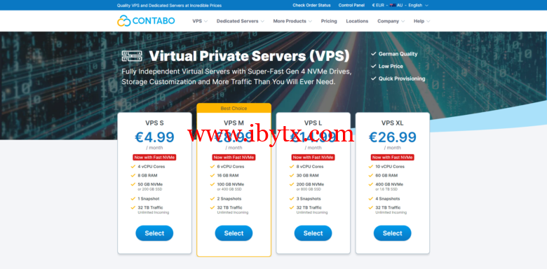 #黑五#Contabo：美国机房vps/vds/独立服务器，免机房附加费、免设置费，额外添加NVMe享5折-博悦天下