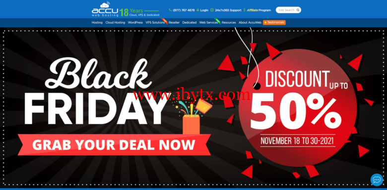 #黑五#accuwebhosting：首购丹佛机房终身50%的折扣，月付$3.8起-博悦天下