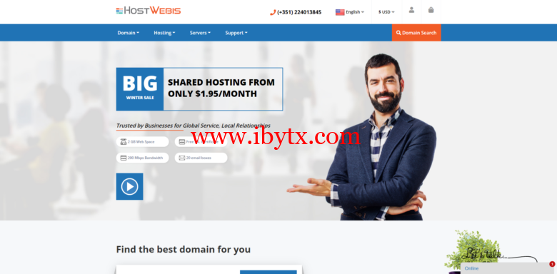 #黑五#hostwebis：域名和托管70%优惠，便宜服务器/可选美国和法国机房/100Mbps不限流量/$34刀/月起，10Gbps端口服务器$87刀/月起-博悦天下