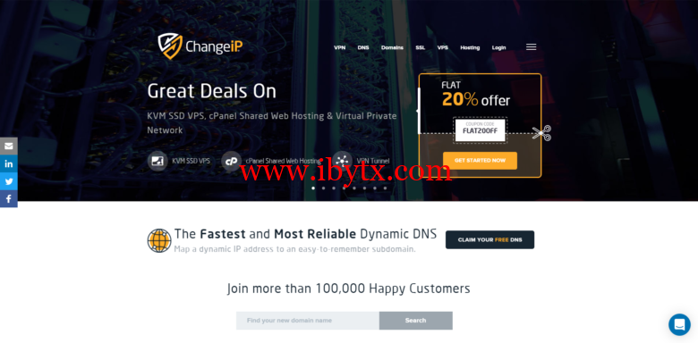 ChangeIP：美国vps/荷兰vps，1核/256MB内存/5GB SSD硬盘/不限流量/100Mbps端口，$19.2/年-博悦天下