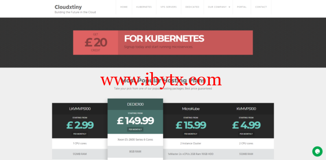 Cloudxtiny：英国vps，2核/1G内存/40G SSD硬盘/1T流量/1Gbps端口/1IP，月付$2.99-博悦天下