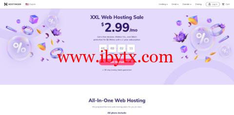 Hostinger：免备案虚拟主机月付9.99元起，高级版虚拟主机赠送域名和SSL证书-博悦天下