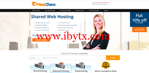 HostDare：套餐整理，美国cn2 gia vps，1核/512MB内存/10GB NVMe硬盘/500GB流量/200Mbps带宽，$20.79/年起-博悦天下