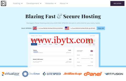 Kuroit：便宜美国vps，洛杉矶机房，1核/2GB内存/15GB NVMe硬盘/1TB流量/1Gbps带宽，£2/月-博悦天下