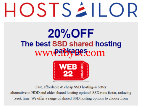 hostsailor：共享主机20%折扣，罗马尼亚/荷兰机房，无限域名，无限数据库，无限电子邮件账号，$0.95/月起-博悦天下