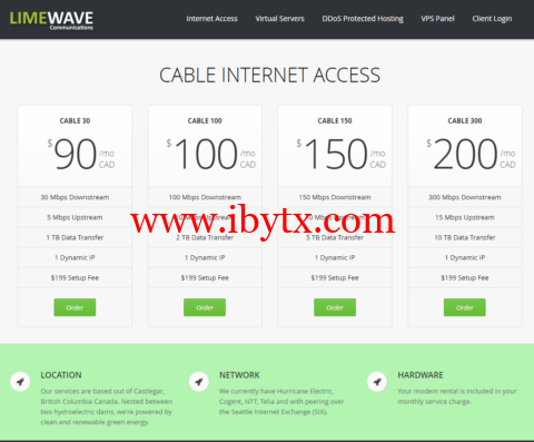 Limewave：美国vps，西雅图机房，1核@独享/2GB内存/25GB SSD硬盘/2TB流量/1Gbps带宽，$5.6/月起-博悦天下