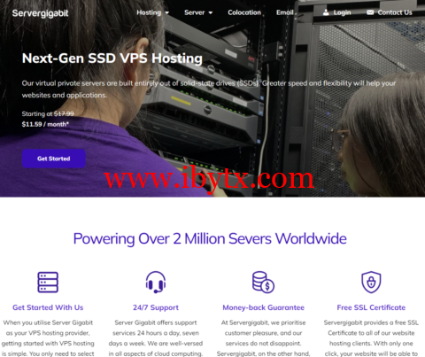 Servergigabit：马来西亚kvm vps，1核/1G内存/20G硬盘/不限流量/100Mbps带宽，$7.59/月起，可选windows-博悦天下