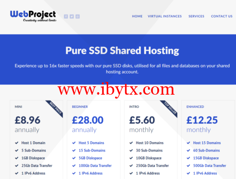web-project：英国vps，2核/2GB内存/20GB SSD/2TB流量/1Gbps带宽，£5.60/月起-博悦天下