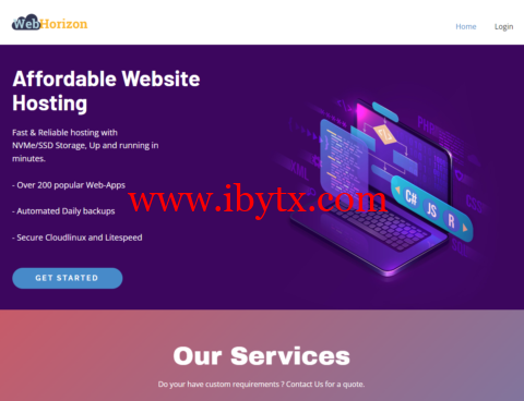 webhorizon：日本ipv6 vps，1核/768MB内存/10G SSD/100GB流量/1Gbps带宽，$12/年-博悦天下