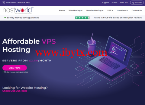 hostworld：美国和英国vps，2核/1GB内存/40GB NVMe/不限流量/1Gbps带宽，€5.9/月起-博悦天下