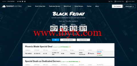 #黑五#Tempest Hosting：便宜独立服务器，E3-1240-V2/16GB内存/2TB硬盘/DDOS/不限流量/10Gbps带宽，$39/月起，可选凤凰城/日本/新加坡/洛杉矶等机房-博悦天下