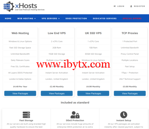 xHosts.uk：英国OVH机房vps，2核/4G/75GB HDD/不限流量/200Mbps带宽，£7.49/月-博悦天下