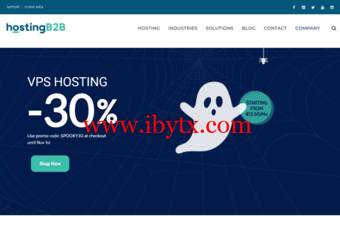 #万圣节促销#HostingB2B：全场7折，1核/512MB内存/32GB SSD/1TB流量/1Gbps带宽，€8.75/月，可选塞浦路斯/马耳他/阿姆斯特丹/迪拜/英国/洛杉矶/巴西机房-博悦天下