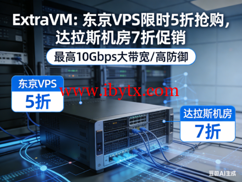 ExtraVM 限时大促：东京 VPS 5 折疯抢｜达拉斯 7 折，最高 10Gbps 大带宽高防-博悦天下