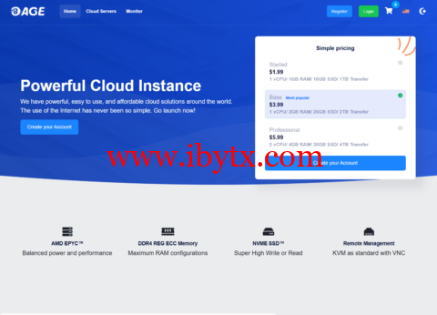 #黑五#BageVM：全场VPS，月付8折年付7折，$2/月起，可选香港/日本/新加坡/德国/英国/洛杉矶机房-博悦天下