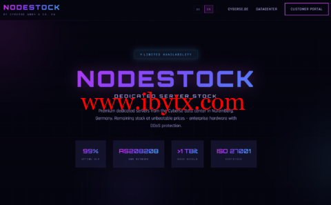 nodestock：德国独立服务器，AMD Ryzen 7 2700X/32GB内存/960GB NVMe硬盘/50TB流量/1Gbsp端口，€59/月-博悦天下