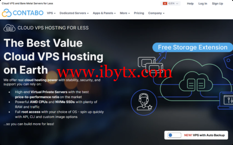 Contabo：限时硬盘翻倍活动，德国AMD EPYC高配VPS，4核/8G内存/300G SSD/不限流量/200M带宽，€4.5/月起-博悦天下