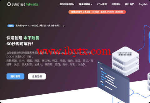 #5周年庆典#Oulu Cloud：日本机房五折大促，软银线路，$2.49/月起，另可选美国/香港/加拿大机房-博悦天下