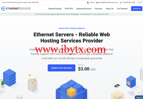 EtherNetservers： 低价VPS，1核/1GB/55GB SSD/2TB@10Gbps，$3/月起，洛杉矶 & 新泽西 & 迈阿密 & 德国四机房-博悦天下