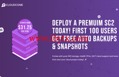 CloudCone：洛杉矶SC2云服务器，3核/2GB/60GB SSD/4TB@1Gbps带宽，年付31美元起-博悦天下